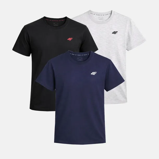 ZESTAW KOSZULEK MĘSKICH 4F KOMPLET 3 SZTUKI T-SHIRT S TTSHM3341