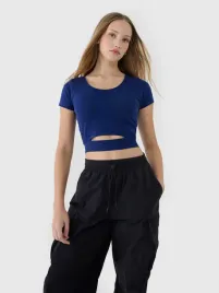 t-shirt-damski-4f-bawelniany-crop-top-ttshf2695-ss25-xs