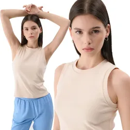 koszulka-damska-top-4f-bawelniana-bez-rekawkow-tslef132-s25-xs