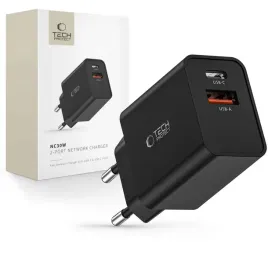 tech-protect-nc30w-2-port-network-charger-pd30w-qc3-0-black