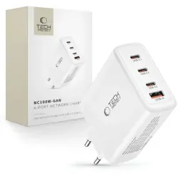 tech-protect-nc100w-gan-4-port-network-charger-pd100w-qc3-0-white