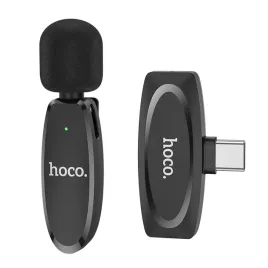 mikrofon-krawatowy-bezprzewodowy-usb-c-hoco-l15-czarny