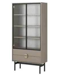 witryna-wysoka-stoon-85-cm-z-4-polkami-i-dwiema-szufladami-bez-cappucino