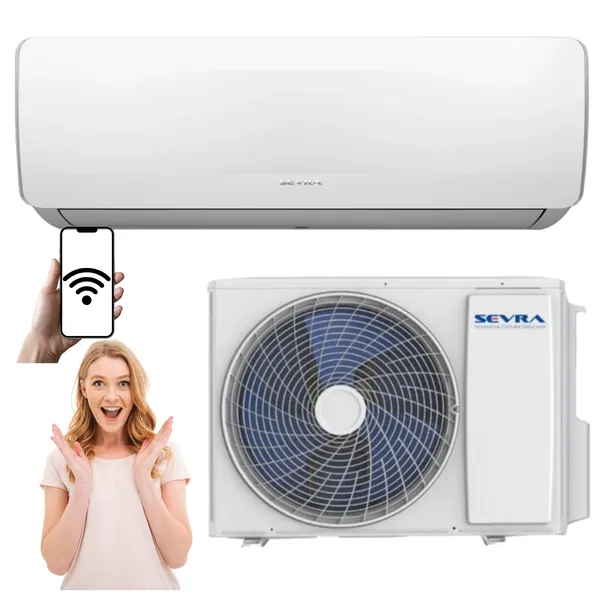 Klimatyzator domowy SEVRA FREEDOM 3,5kW 40m2 WiFi WYDAJNY ŚCIENNY OSZCZĘDNY