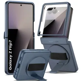 suritch-etui-do-samsung-galaxy-z-flip-7-stojak-granat-folia-ochronna-ekran
