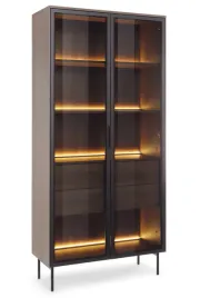 witryna-dwudrzwiowa-przeszklona-lumi-dwie-szuflady-91-cm-dab-dunin-led