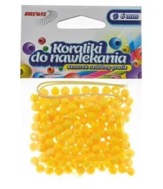 koraliki-do-nawlekania-zolte-sznurek-6mm-16g
