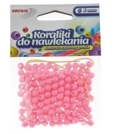 koraliki-do-nawlekania-rozowe-sznurek-6mm-16g