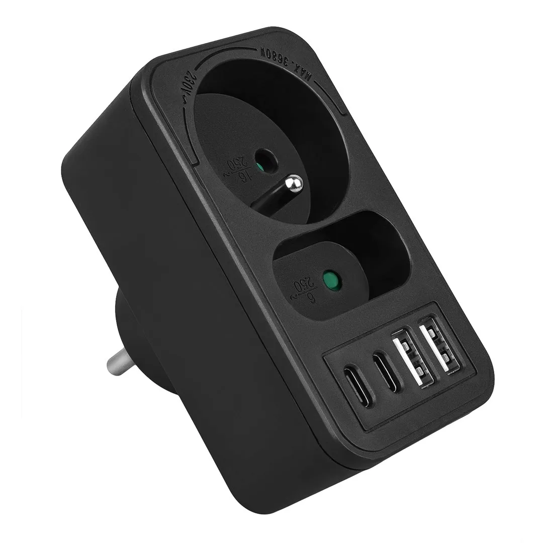 maclean-gniazdko-pradowe-x2-4xusb-mce249-f-b-stan-nowy