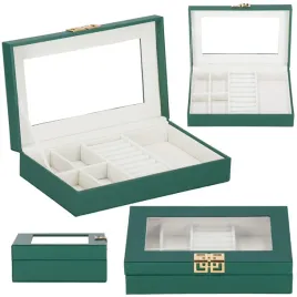 szkatulka-na-bizuterie-235x14x55-cm-zielony-ekoskora-organizer-z-przegro