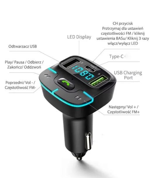 transmiter-samochodowy-bluetooth-5-3-2xusb-usb-c-pd-12-24v-flac-gz03-bas-stan-nowy-kod-producenta-gz03