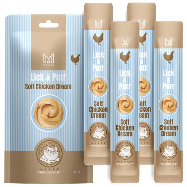 Mersjo Lick&Purr Soft Chicken Dream mus dla kota 60 g naturalny przysmak