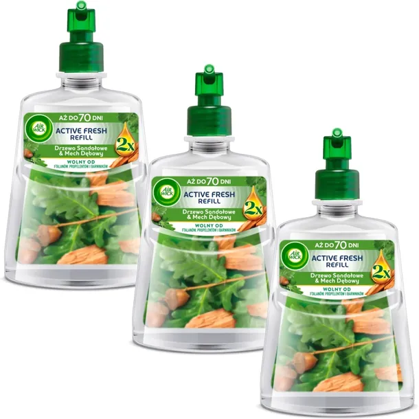 Air Wick Active Fresh Wkłady Do Odświeżacza Powietrza Drzewo Sandałowe x3
