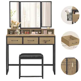 toaletka-kosmetyczna-artisan-czarny-lustro-pufa-uchwyt-na-suszarke-szuflady