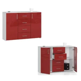 komoda-szafka-k45-110cm-4-szuflady-biala-czerwony-polysk-akd