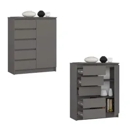 komoda-szafka-k80-1d-5sz-grafit-akd