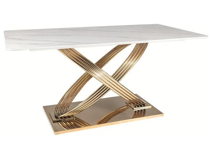 Stół HERMES biały marmur/złoty 160x90cm SIG