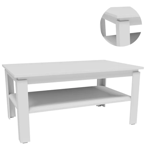 Ława CR3-STERN 90cm biała stolik kawowy z półką do pokoju biura salonu
