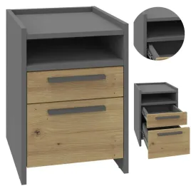 szafka-nocna-altivo-1sw1sno-dab-artisan-antracyt-1-szuflada-wysoka-1-niska