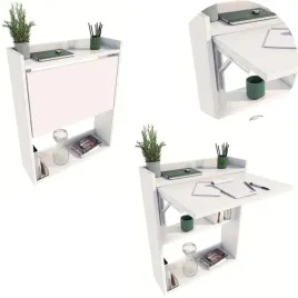 biurko-scienne-skladane-biale-funkcjonalne-rozkladane-szafka-polka-regal