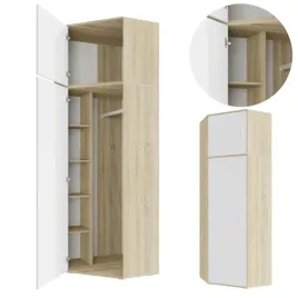 szafa-narozna-bodo-80x80-bialy-sonoma-z-nadstawka-garderoba-polki-drazek