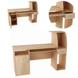 biurko-b3-sonoma-150cm-duze-funkcjonalne-szafka-regal-szuflada-klawiatura