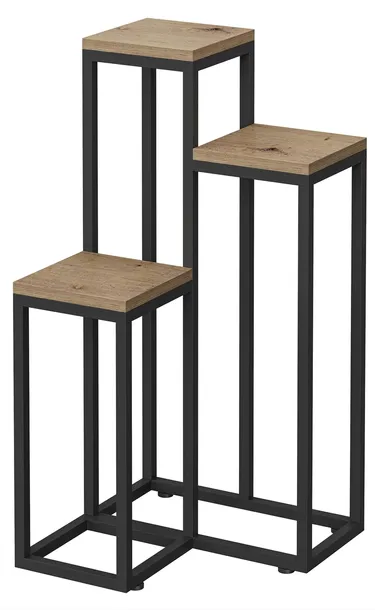 Kwietnik stojak na kwiaty rośliny artisan-czarny podłogowy stojący metalowy