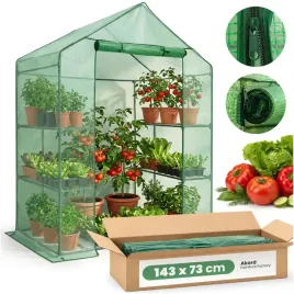 mini-szklarnia-ogrodowa-foliowy-domek-z-polkami-1d-zielona-143x73x195-akd