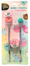 zestaw-2-olowkow-z-figurka-i-temperowka-paczek-i-kot-blister-kidea