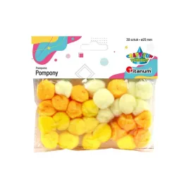 pompony-akrylowe-tonacja-zolta-25mm-30szt-titanum