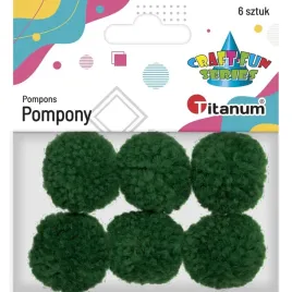 pompony-wloczkowe-zielone-ciemne-30mm-6szt-titanum