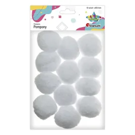 pompony-biale-50mm-12szt-titanum