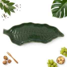 polmisek-talerz-zielony-ceramiczny-lisc-do-serwowania-przekasek-dan-38-cm