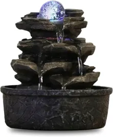 fontanna-zen-stolowa-wodospad-led-z-kula-ciemnobrazowa-dekoracja