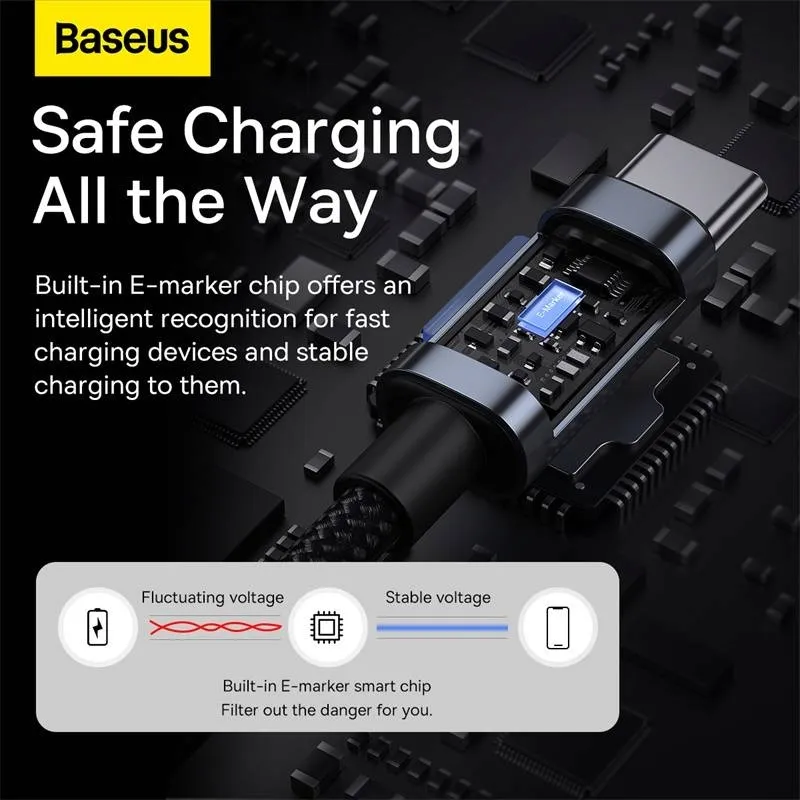 kabel-baseus-usb-typ-c-usb-typ-c-1-m-100w-czarny-oplot-stan-nowy