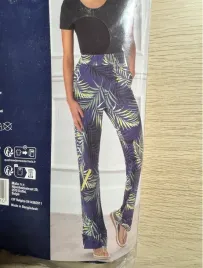 spodnie-damskie-wiskozowe-s-lekkie-elastyczne-wzor-liscie