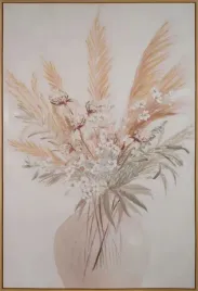 obraz-recznie-malowany-wazon-z-kwiatami-80x120-bezowy