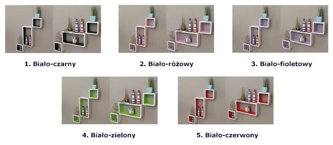 zestaw-bialo-czerwonych-polek-sciennych-lara-3x-stan-nowy