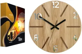 zegar-scienny-drewniany-debowy-akrylowy-aksel-wood-copper-mirror-okragly