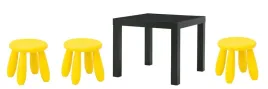 ikea-zestaw-lack-stolik-czarny-55x55-cm-i-mammut-stolek-zolty-3-sztuki