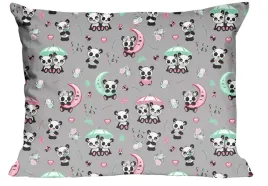 poszewka-70x80-pandy-szara-kolorowa-kids