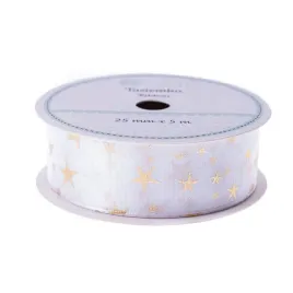 tasiemka-white-christmas-25mmx5m-dpcraft-wstazka-biala-zloty-motyw-gwiazdki