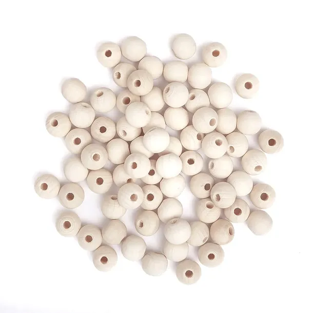 DREWNIANE KORALIKI kulki 12mm 40g dpCraft korale naturalne kreatywne eko