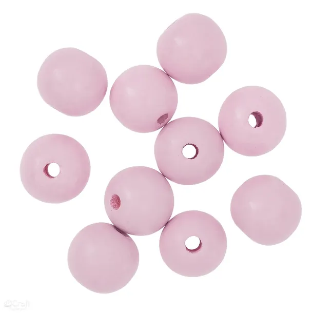 KORALIKI DREWNIANE KULKI 2,5 cm 10 szt do makramy dpCraft korale liliowe