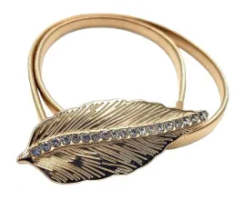 pasek-damski-sprezynka-lisc-cyrkonie-zloty