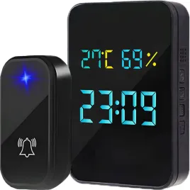 dzwonek-bezprzewodowy-bezbateryjny-wodoodporny-150-m-zasieg-wilgotnosc-temp