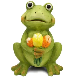 zaba-z-tulipanami-duza-figurka-do-ogrodu-figurka-ogrodowa-dekoracja-35-cm