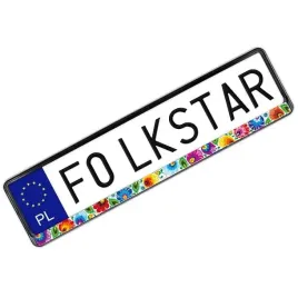 nakladka-folk-na-tablice-rejestracyjna-wzory-lowickie-biala