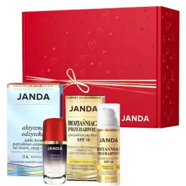 janda-zestaw-rozjasniacz-przebarwien-krem-spf-50-odzywka-pudelko-prezentowe