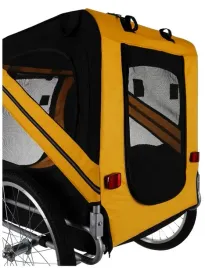 przyczepka-rowerowa-dla-psow-szara-czarna-z-oslona